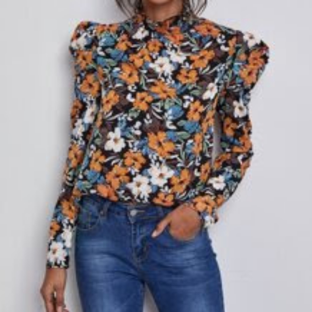 NWT Shein floral Gigot top size M
